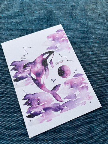 虎鯨系列明信片 紫色星雲
