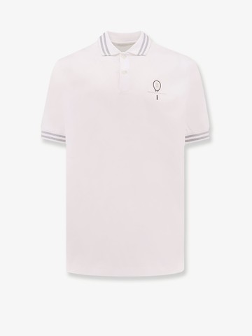 Cotton polo shirt with embroidery and logo print - BRUNELLO CUCINELLI - gender_Man