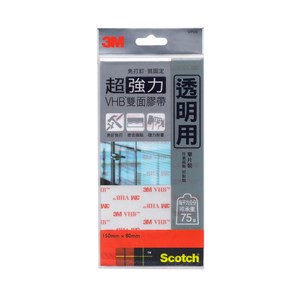 3M SCOTCH 超強力雙面膠帶 透明 150mmx80mm
