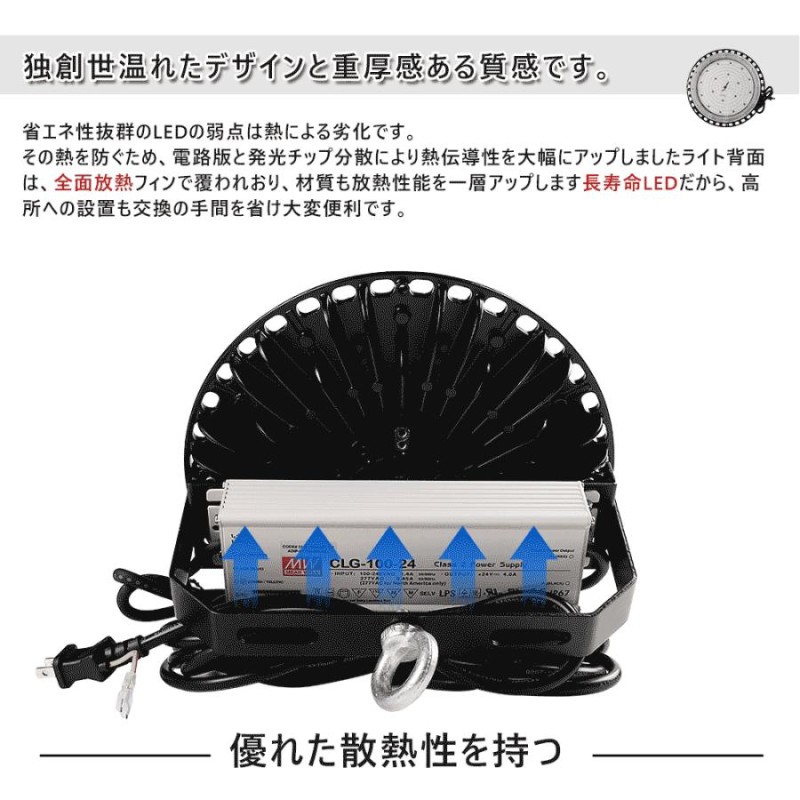 高天井用LED照明 LED高天井灯 UFO型 150W 30000LM IP65防水 1500W相当