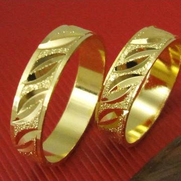 H2735 片片樹葉雙合紋 黃金戒指【16~18號】情侶對戒 鍍24K金(防過敏防退色) 仿金戒 尾戒 防小人