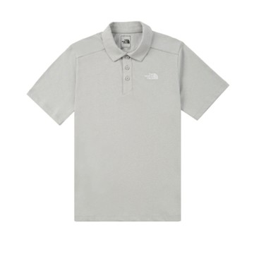 The North Face 男女 純棉舒適透氣短袖 POLO衫- U S/S COTTON POLO - AP - 灰色 - NF0A8EY7A0M