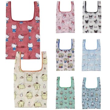 小禮堂 Sanrio 三麗鷗 摺疊環保購物袋 S (滿版動作款) Kitty 大耳狗 酷洛米 布丁狗