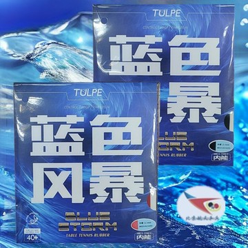 航天乒乓郁金香TULPE藍色風暴藍海綿內能乒乓球拍底板套膠皮