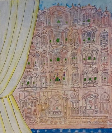 明信片哈瓦泰姬陵素描