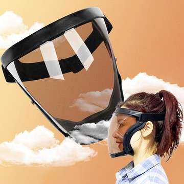 全臉防護罩高清透明防飛沫面罩 大鏡面防濺面罩 護臉罩 防疫護目鏡 防霧保護隔離罩 電焊面罩 防風