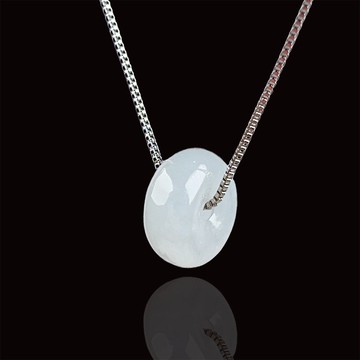 【願‧平安】冰種翡翠平安扣項鍊 | 天然緬甸玉A貨翡翠 | 送禮