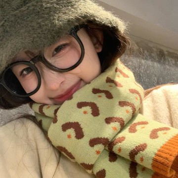 小香菇女秋冬季可愛保暖圍脖皮皮