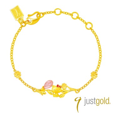 【Just Gold 鎮金店】HELLO KITTY鬱金香 黃金手鍊