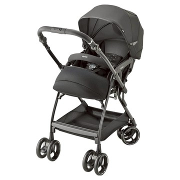 Aprica 愛普力卡 雙向自動四輪推車 Optia Cushion Grace 2174894  瑪瑙黑