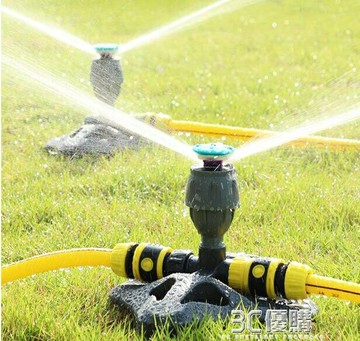 漢軒自動旋轉灌溉噴淋噴頭園藝360度屋頂噴水草坪園林澆水灑水器 99購物節