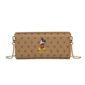 【DISNEY】經典米奇-鍊帶翻蓋長夾-棕 PTD23-E1-26BN聖誕交換禮物