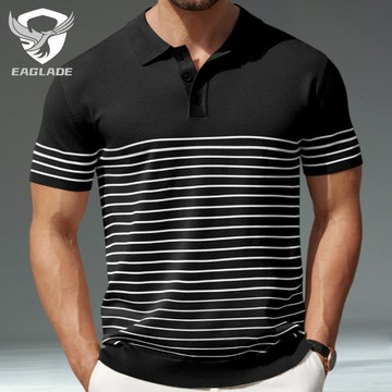 EAGLADE 男士透氣 SY0151 黑色 K11 領男士 Polo T 恤