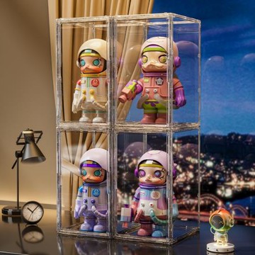 大號手辦展示盒家用透明泡泡瑪特潮玩展示架透明防塵高顏值收納盒