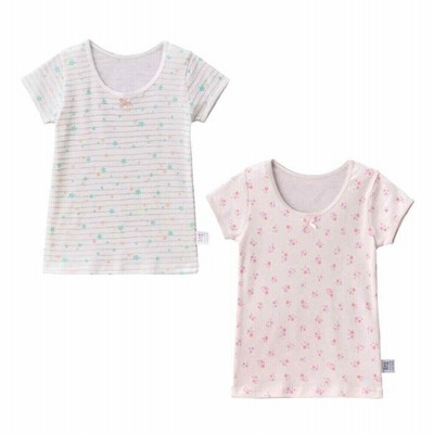 【セール30％OFF】ミキハウス mikiHOUSE 星ボーダー＆小花 半袖Ｔシャツセット 2枚1セット (80cm-140cm) 10-2411-612