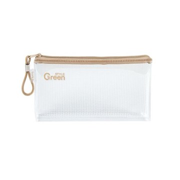 簡約系列扁型筆袋-淺棕