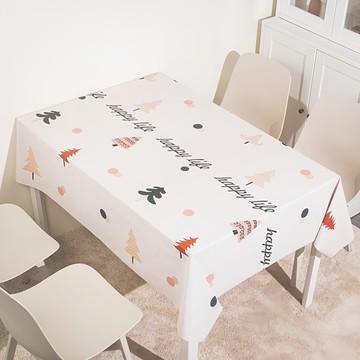 DIAN DIAN 桌巾 PVC紗線布 防水防油 耐熱防燙  140 x 140cm  快樂小樹  1個