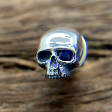 骷髏 / 銀 925 耳環 / 藍寶石 / 單邊販售 / 簡約 / 銀飾 男款 / 男性禮物 / pe30