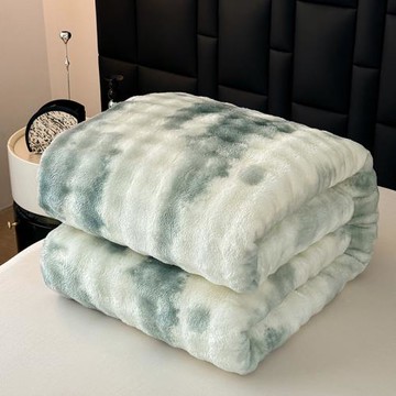 跨境輕奢兔毛毯被泡泡絨毛毯團購禮品毯羊羔絨辦公室蓋毯沙發毯子