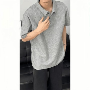 短袖 男 美式 polo衫 解構美式重磅短袖polo衫男新款夏季潮牌休閒百搭小衆翻領T恤汗衫