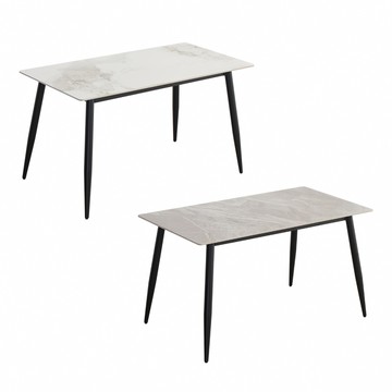 IDEA 崔特輕奢岩板長方形餐桌/工作桌/飯桌/會議桌/休閒桌/方桌(2色任選)香奈兒白