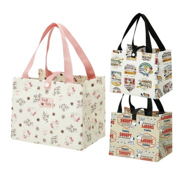 小禮堂 方形不織布手提袋 米奇 Kitty 史努比