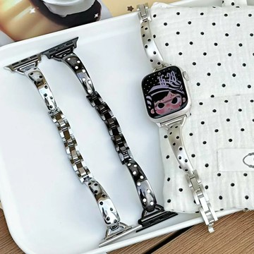 金屬波點手鐲款錶帶 適用iwatch11錶帶 Apple watch全系列錶帶 蘋果錶帶