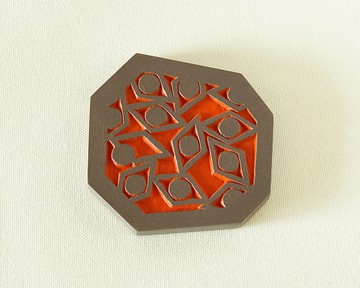 幾何手鏡迷你（銳眼-橙色）