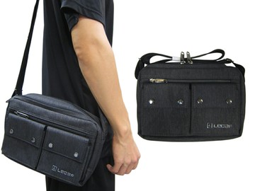 ~雪黛屋~LECAF 斜側包小容量二層主袋+外袋共六層8寸平板防水尼龍布LW6659(小)