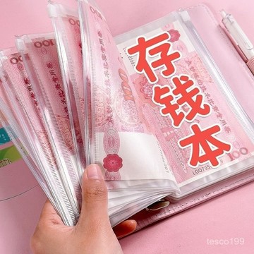 精選好物👉小紅書爆款現金存錢明細賬家庭家庭理財記賬收納袋攢錢大容量內袋 活頁收納袋 活頁夾 存錢本 外幣收納 記賬本