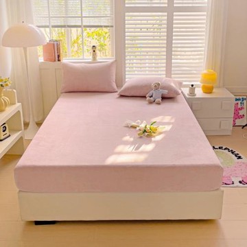 新品純色加厚保暖牛奶絨臺灣床包法萊絨床保護罩北歐床笠廠