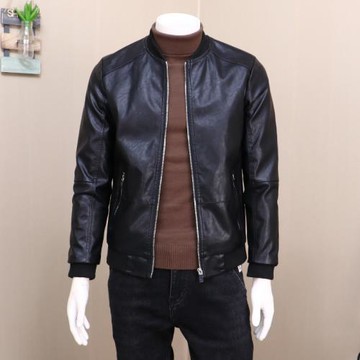 機車皮衣男修身潮流青年帥氣時尚棒球領春秋季新款皮夾克外套男生