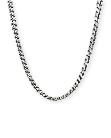 8mm Men's Curb Chain Necklace in Silver