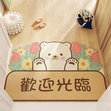 入戶門地墊門口玄關腳墊卡通動物ins風門墊絲圈防滑地毯定制裁剪