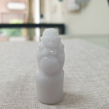 天然緬甸玉A貨-O0341-彌勒佛印章/小擺件高37mm寬14.6mm厚14.5mm💰特價999元