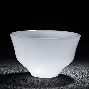 陶福氣 玉瓷茶杯 主人杯單杯白瓷玉石琉璃茶盞禪意品茗杯功夫茶杯