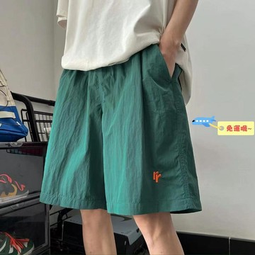 冰絲速乾薄款寬鬆籃球中褲 透氣沙灘休閒褲 夏季美式潮牌男款