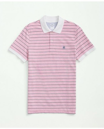 Brooks Brothers Men's Supima Cotton Multi-Stripe Polo Shirt | Pink | Size XL