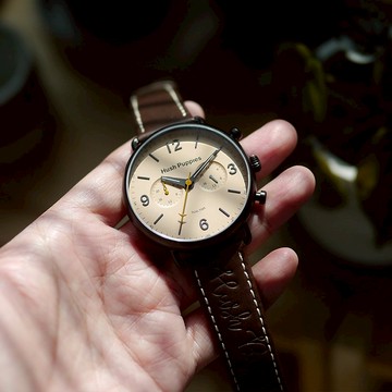 Hush Puppies 經典休閒雙時區手錶(HP7158)-象牙