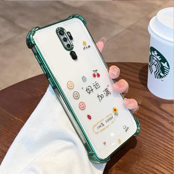 適用OPPOA11x手機殼新款OPPOA9x好運加滿四角防摔A11網紅笑臉電鍍保護套A9硅膠軟殼opA11x透明高級簡約外殼女