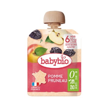 【綠動會】Babybio 生機蘋果黑棗纖果泥90g