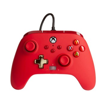 【PowerA】|XBOX 官方授權|增強款有線遊戲手把(1518810-02) - 紅色