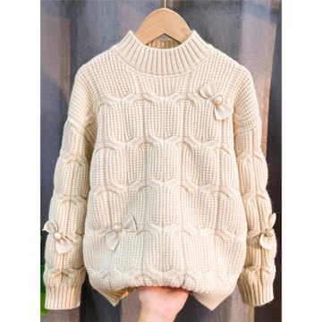 女童毛衣2025新款秋季兒童打底衫外穿中大童女孩加絨加厚內搭秋冬