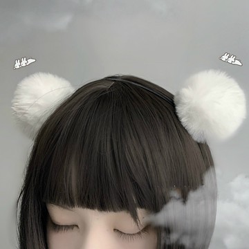 °• 𝘔𝘖𝘔𝘖𝘕𝘈 •°🫧台灣現貨🫰 拍照利器 可愛雪球 超萌 百搭髮箍 髮飾