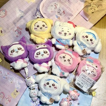 🍀臺灣出貨🍀chiikawa✖️SanLIOU聯名公仔掛件大耳狗小八凱蒂貓布丁狗毛絨玩偶吉伊