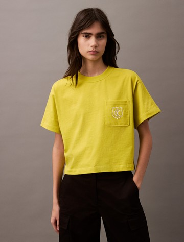 Calvin Klein CK Crest 徽章口袋寬鬆 T 恤