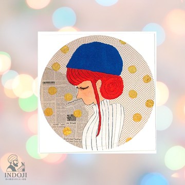 01. 艺术贴纸--戴蓝色贝雷帽的女孩