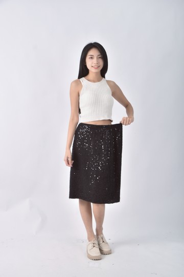 (2XL) brooks brothers禮服亮片黑色長裙