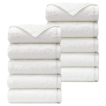 Ashley 摩登飯店款毛巾 201g 40支精梳棉  純白色  10條