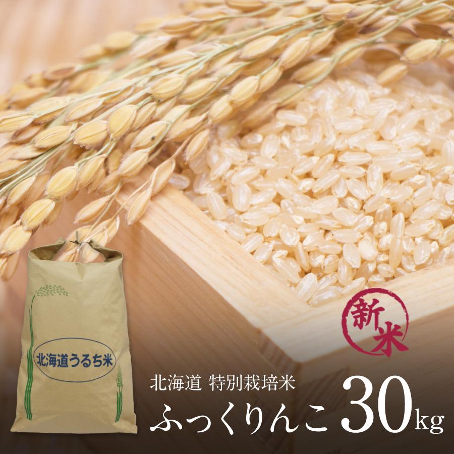 特別栽培米 ふっくりんこ 玄米 30kg 新米 令和5年産 北海道産 お米 農家直送 特A 減農薬 2023年産 送料無料 12 10はクーポンで5％OFF